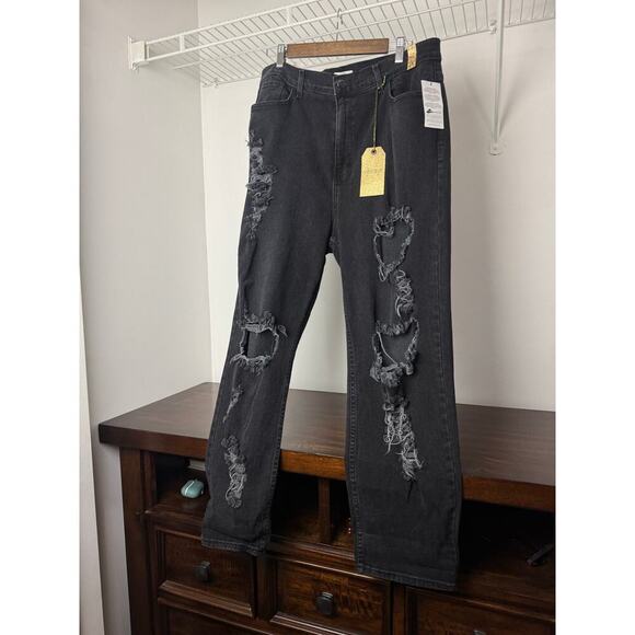 Vibrant m.i.u. Black Denim Jeans Distressed Jeans 3X (20) - Picture 2 of 8